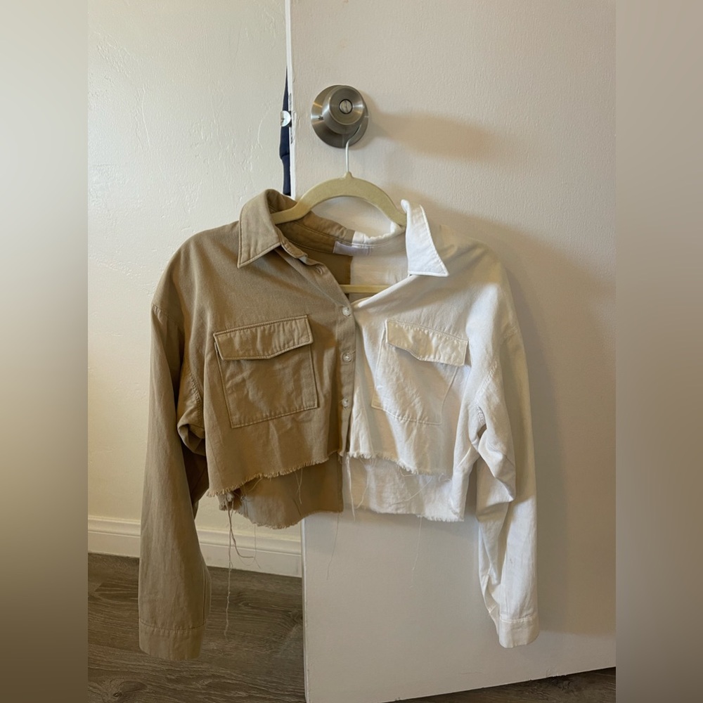 Multi colored button down shirt